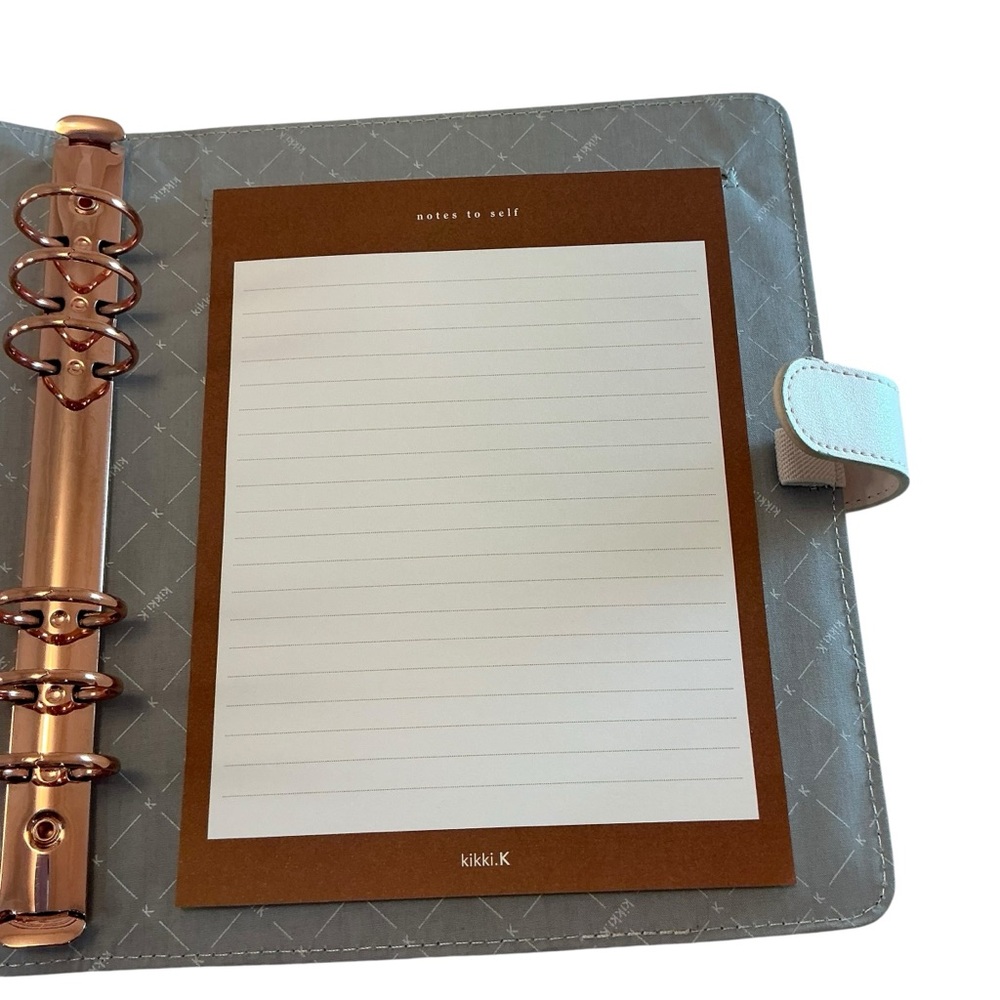 Kikki.k Planner A5 Blush Pink Quilted Vegan Rose Gold Ring Binder - Picture 7 of 12